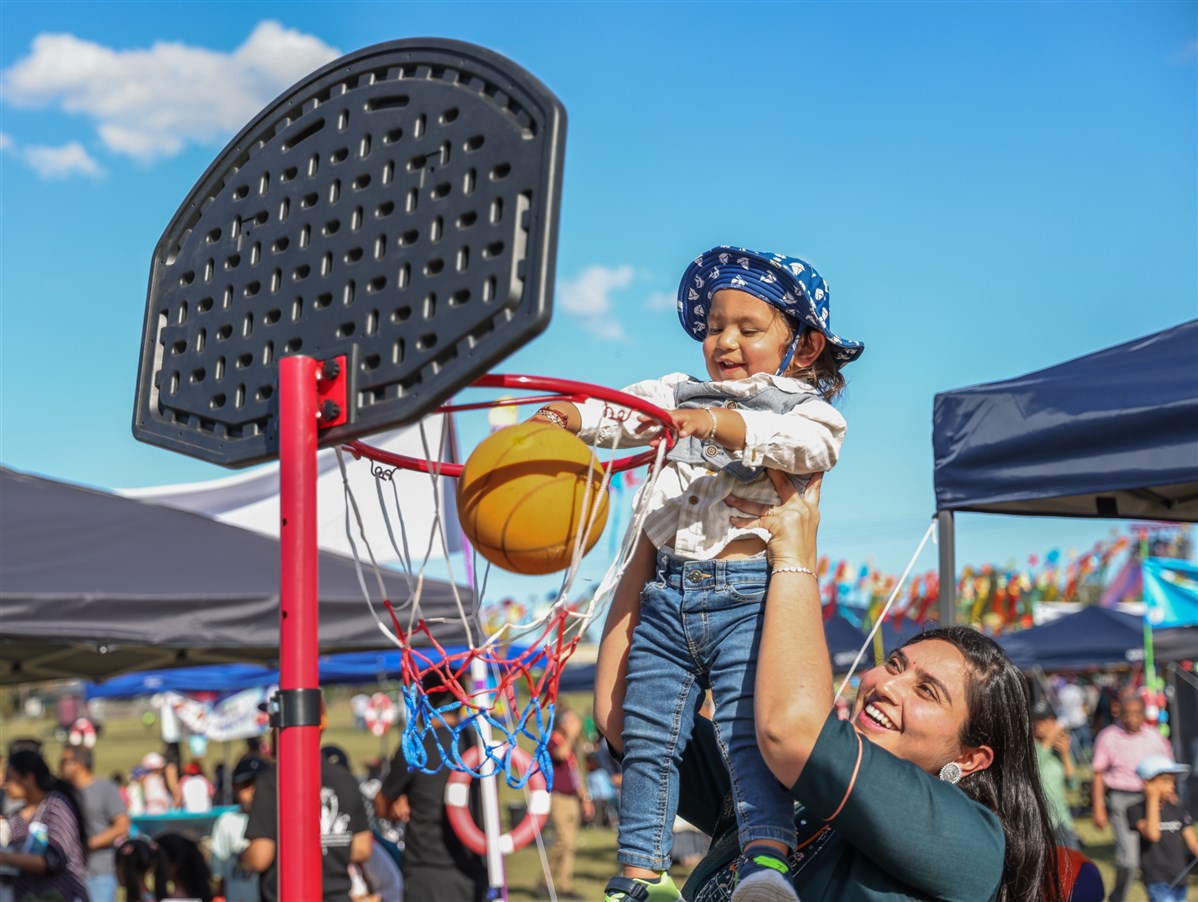 Kid playing basketball game