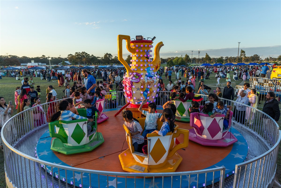 Children on a carnival ride